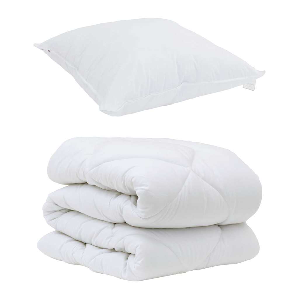 Decke mit Kissen mit Kissen 2 pcs Weiß Mikrofaser